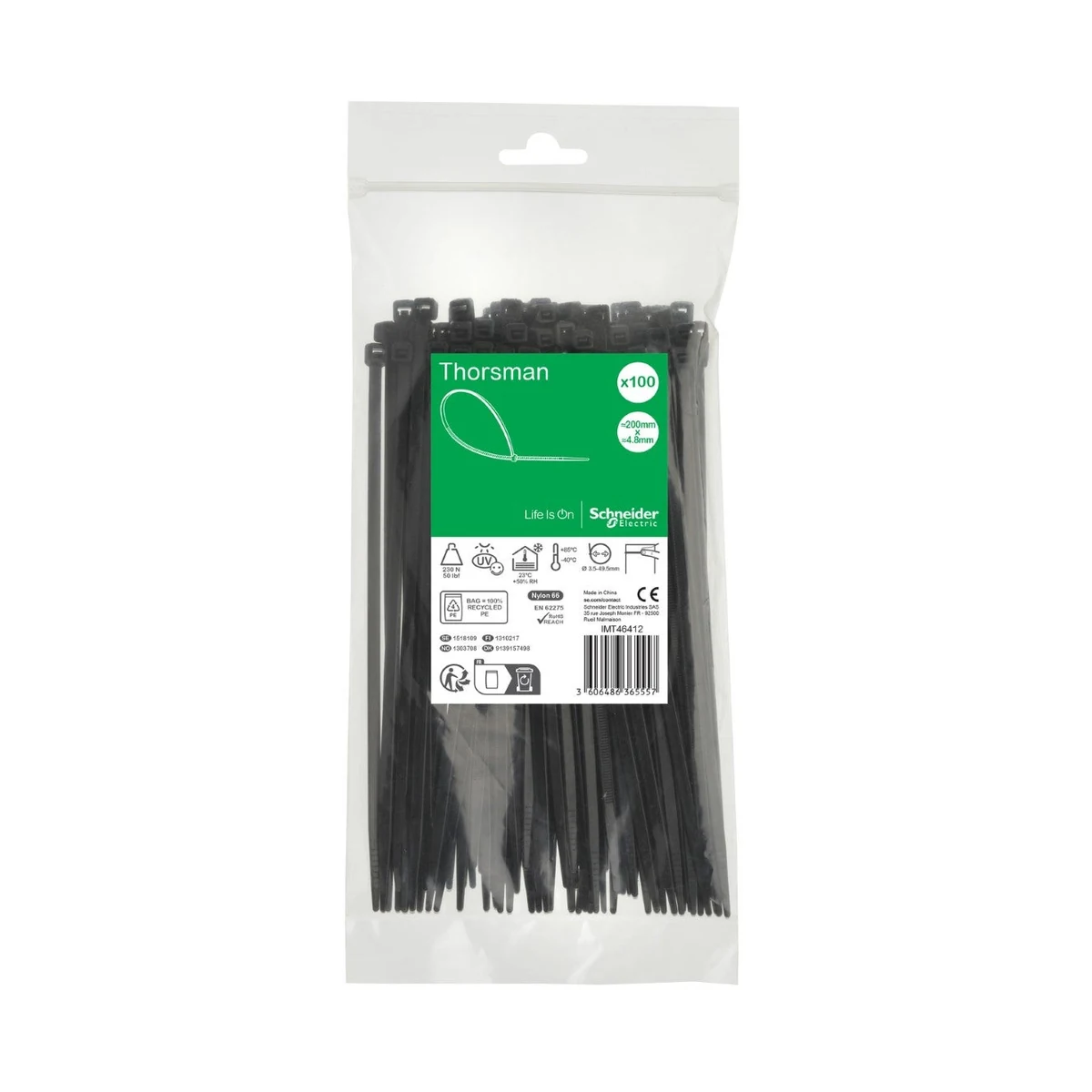 Schneider Electric IMT46423 Kablo Bağı 370x4.8mm siyah (100 ve katları şeklinde sipariş geçilmelidir) — temsili aile görseli