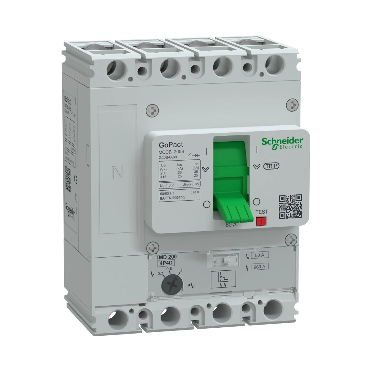 Schneider Electric G20B4A80 GOMCCB 200B 4P4D 80A Ayarlanabilir — üretici ürün görseli