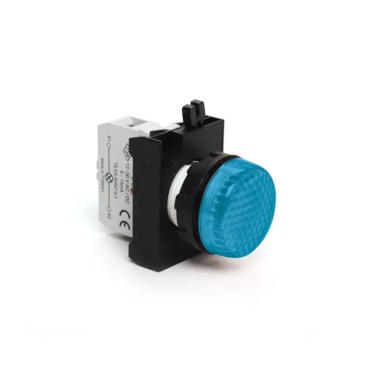Emas CP Series Plastic Contact Block LED Blue 12-30V AC/DC 22mm Pilot Light IP50