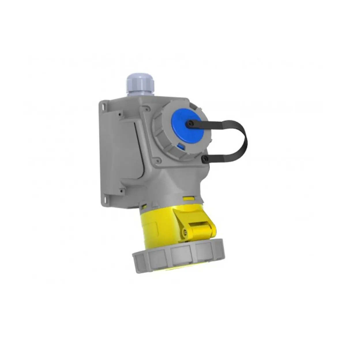 Bemis BC1-3303-7537 CEE 90° Angled Wall Socket with Machine Socket 32 A 2P+E IP67
