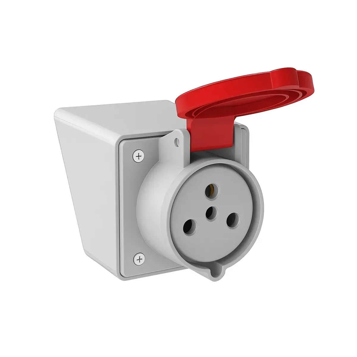 Tem 540.425.152 4x25A Three-Phase Rubber Angled Cased Wall Socket