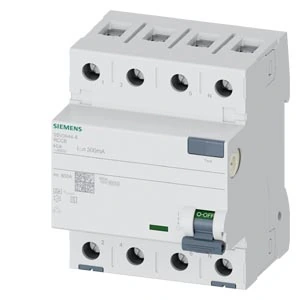 Siemens 5SV3644-8 Kaçak Akım Koruma Rölesi Faz+Nötr Bağlantılı 40 A 4 Kutuplu