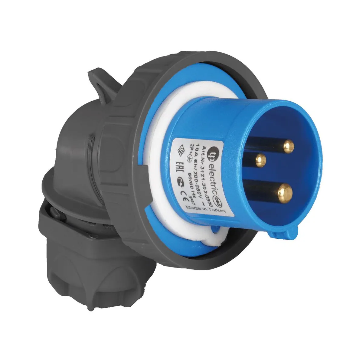 TP Elektrik 3121-302-0900 CEE 3x16A Eğik Fiş, IP 67, 6h