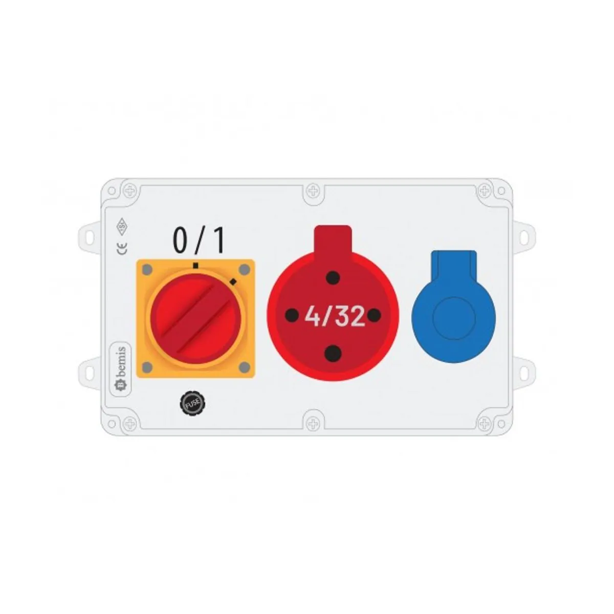 Bemis BKP-7218-1002 Powerbox Socket Box IP44 120x255x80mm