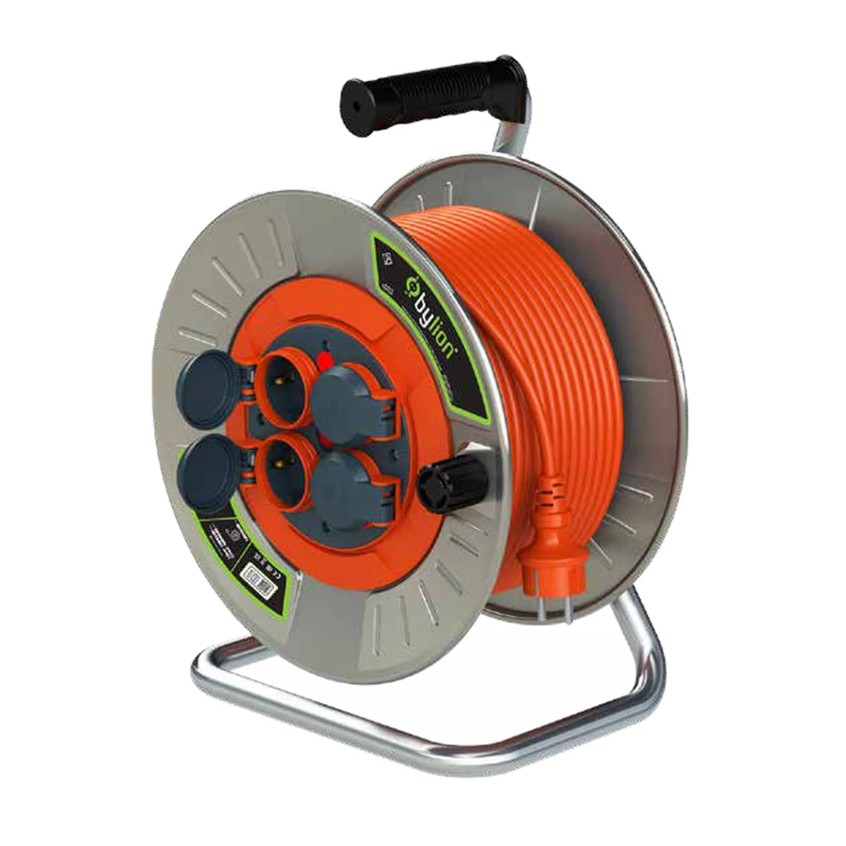 Bylion 124-303-3350 MMP-50325-F Cable Reel 50 m 3G2.5 F Type (Schuko) IP44 Orange
