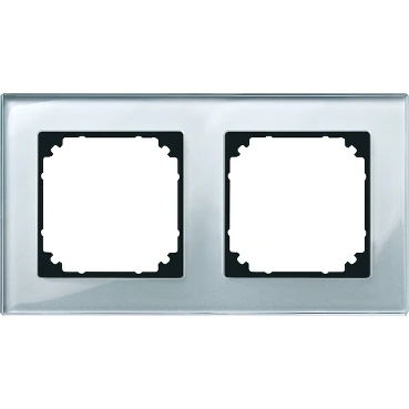 Schneider Electric 489260 Double frame, M-Elegance Glass, Silver diamond
