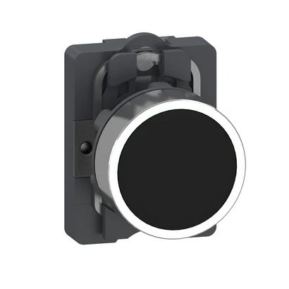 Schneider Electric XA2AH021 Push Button, Push-Push, Flush-Mounted, Black, 1NO