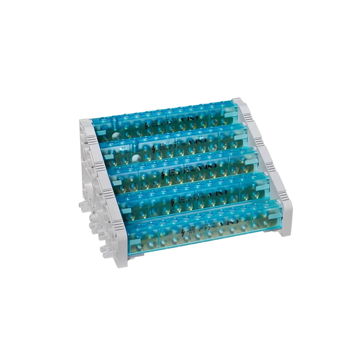 Onka 10 Delikli 5 Kutuplu Kapaklı Dağıtıcı Ünite 250A 15X10mm