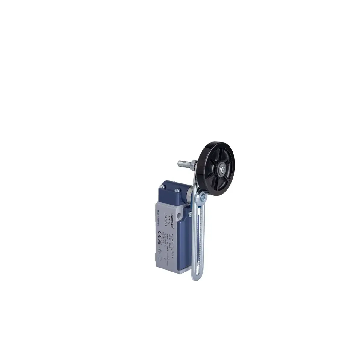 Emas L51 Metal Housing 50 mm Rubber Roller Adjustable Lever Adjustable Roller Snap-Action 1NO+1NC Limit Switch L51K13MEL123A