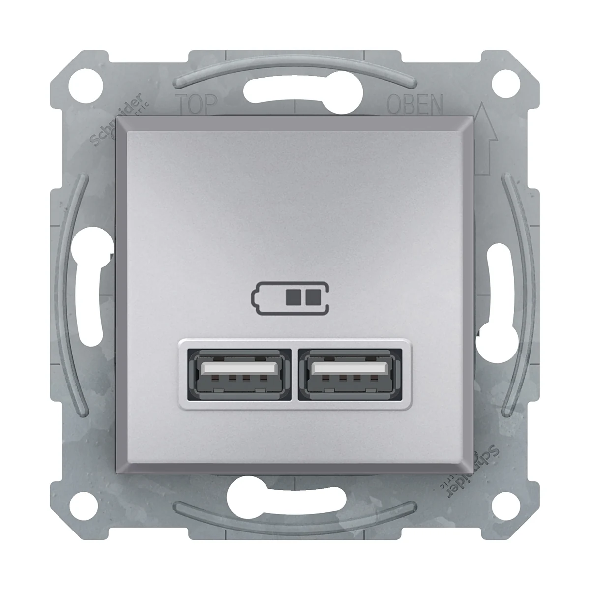 Schneider Electric EPH2700261 Asfora USB Prizi 2,1A alüminyum — üretici ürün görseli