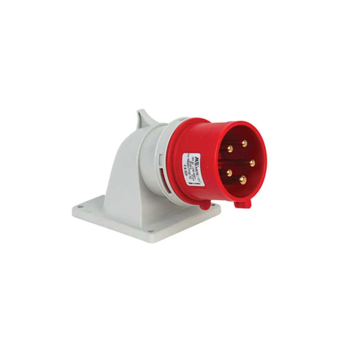 PCE 406222V 5x32A Industrial Plug Angled IP44 Screw Type