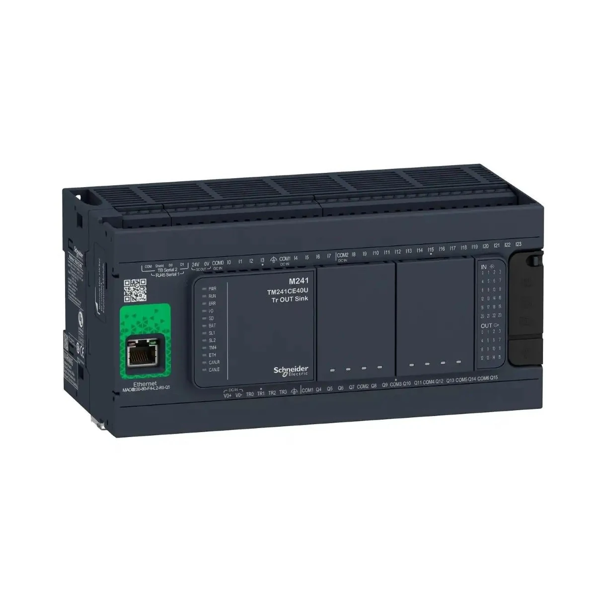 Schneider Electric TM241CE40R M241 PLC, 24DI, 16 DO Relay, Ethernet — üretici temsili ürün görseli