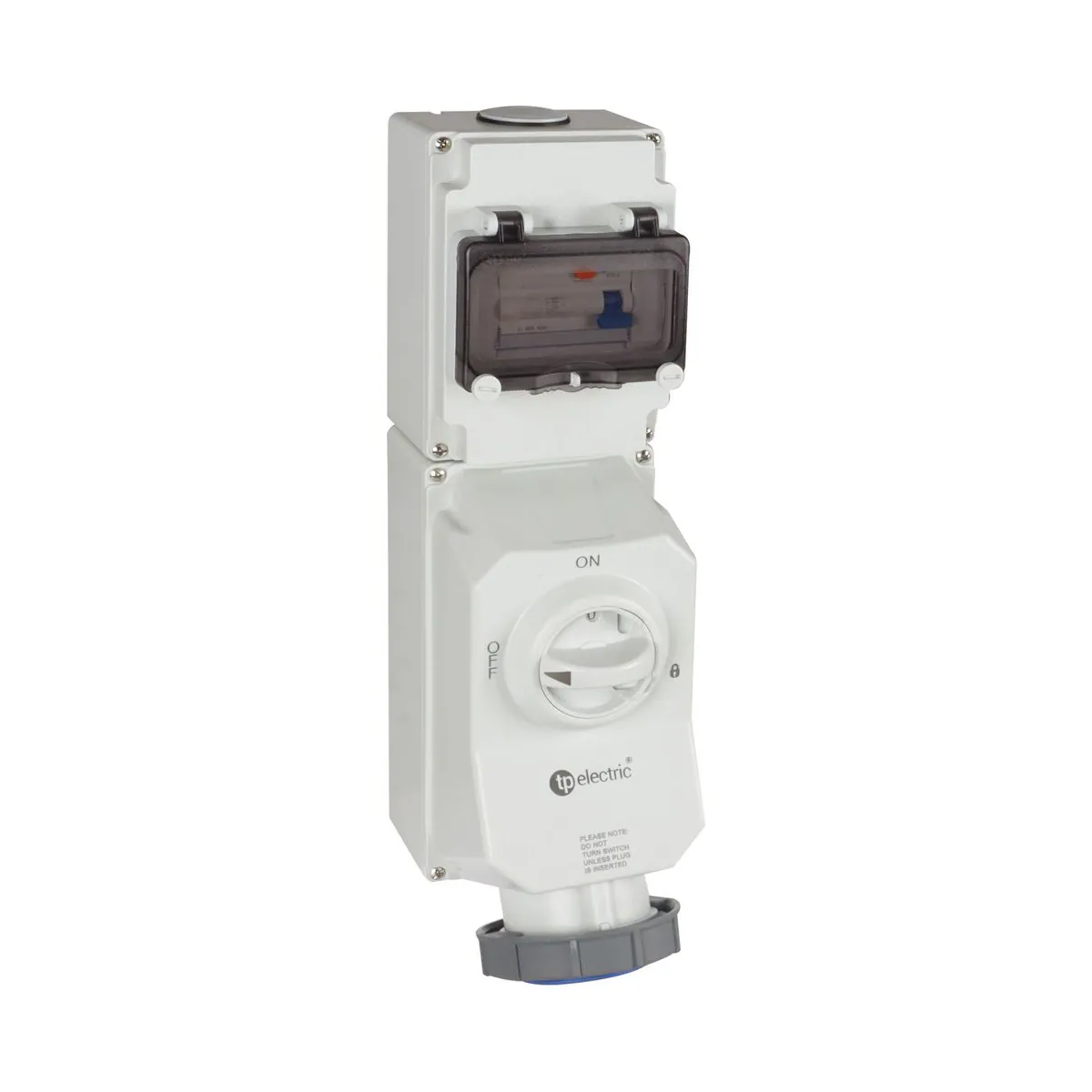 TP Elektrik 3429-408-0910 3x63A Kaçak Akımlı Kablajlı Interlocked Alpha Duvar Prizi (Kaçak Akımlı), IP 67, 6h