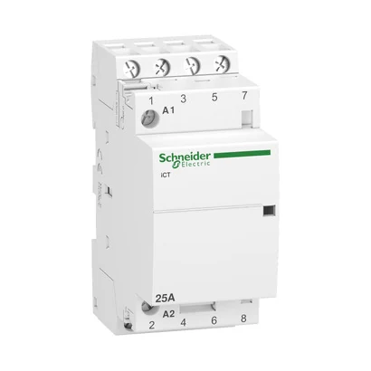 Schneider Electric A9C20834 iCT Sessiz Kontaktörler, 25A 4NO 220-240 VAC — üretici katalog görseli