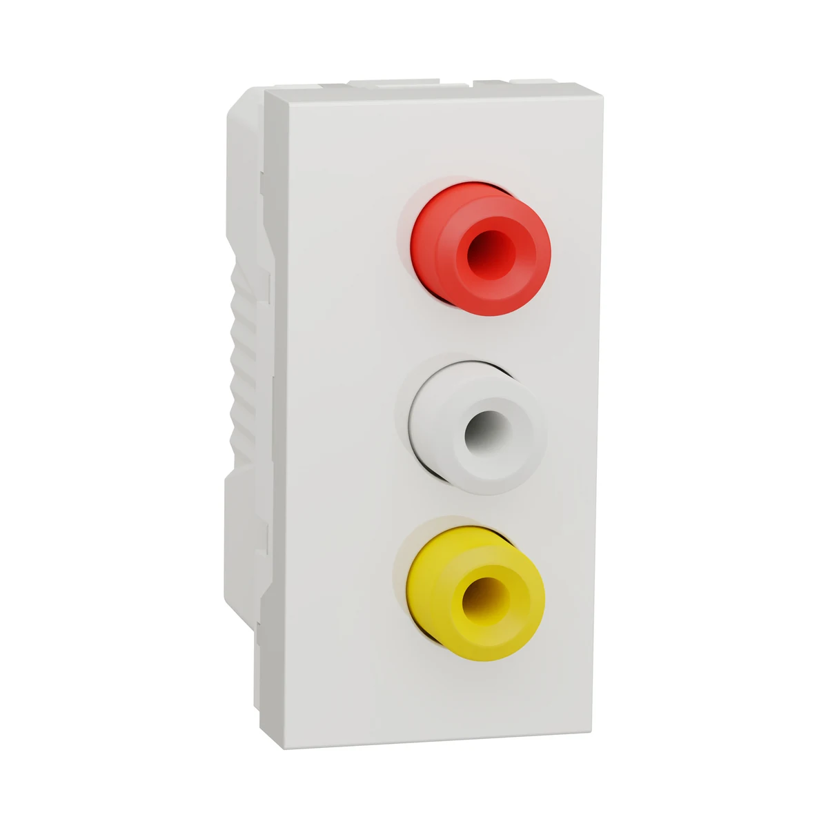 Schneider Electric NU343118 Yeni Unica, 3RCA with Connector 1 module, White