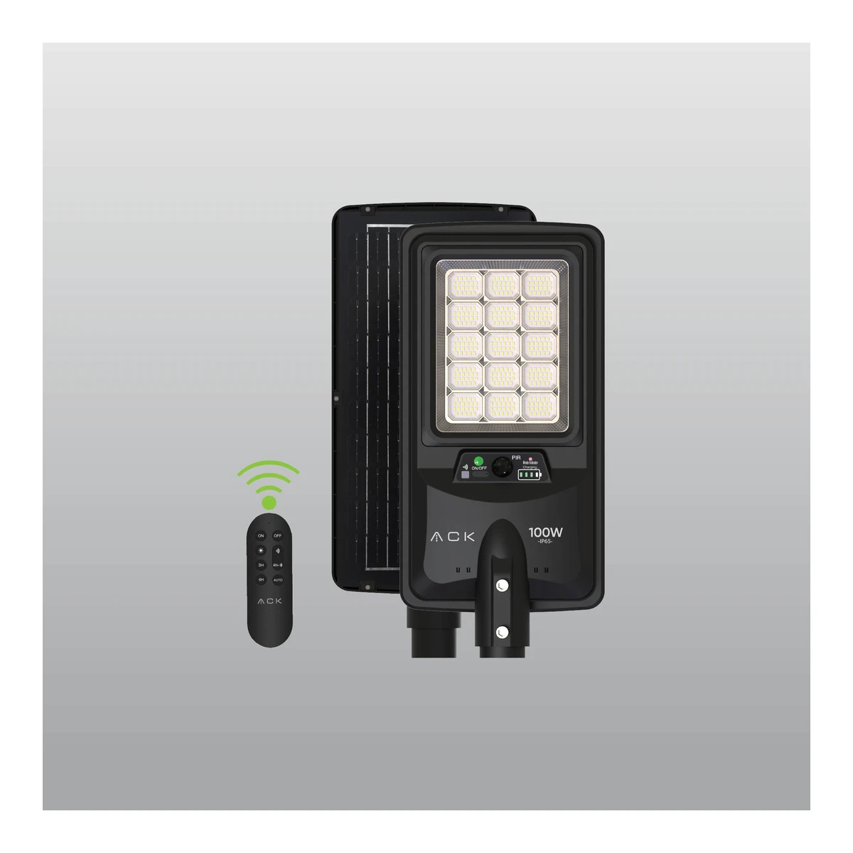 ACK AT42-09031 Solar LED Street Luminaires 90W 6500K Black