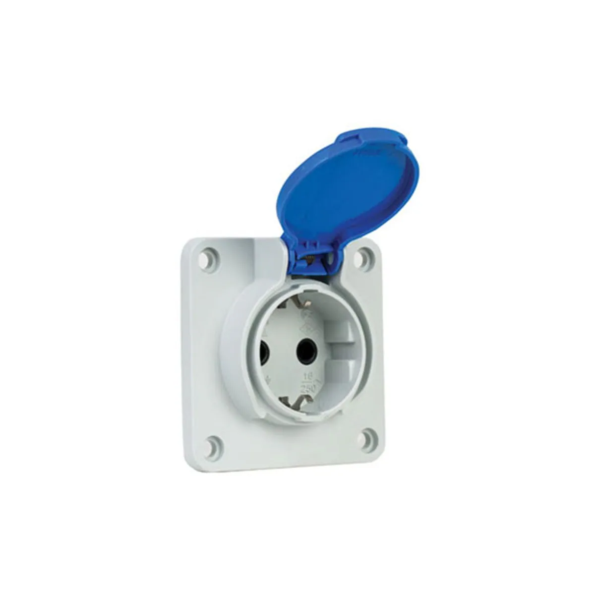 Mete Enerji 40402005 1x16A Industrial Socket Side Entry Gray