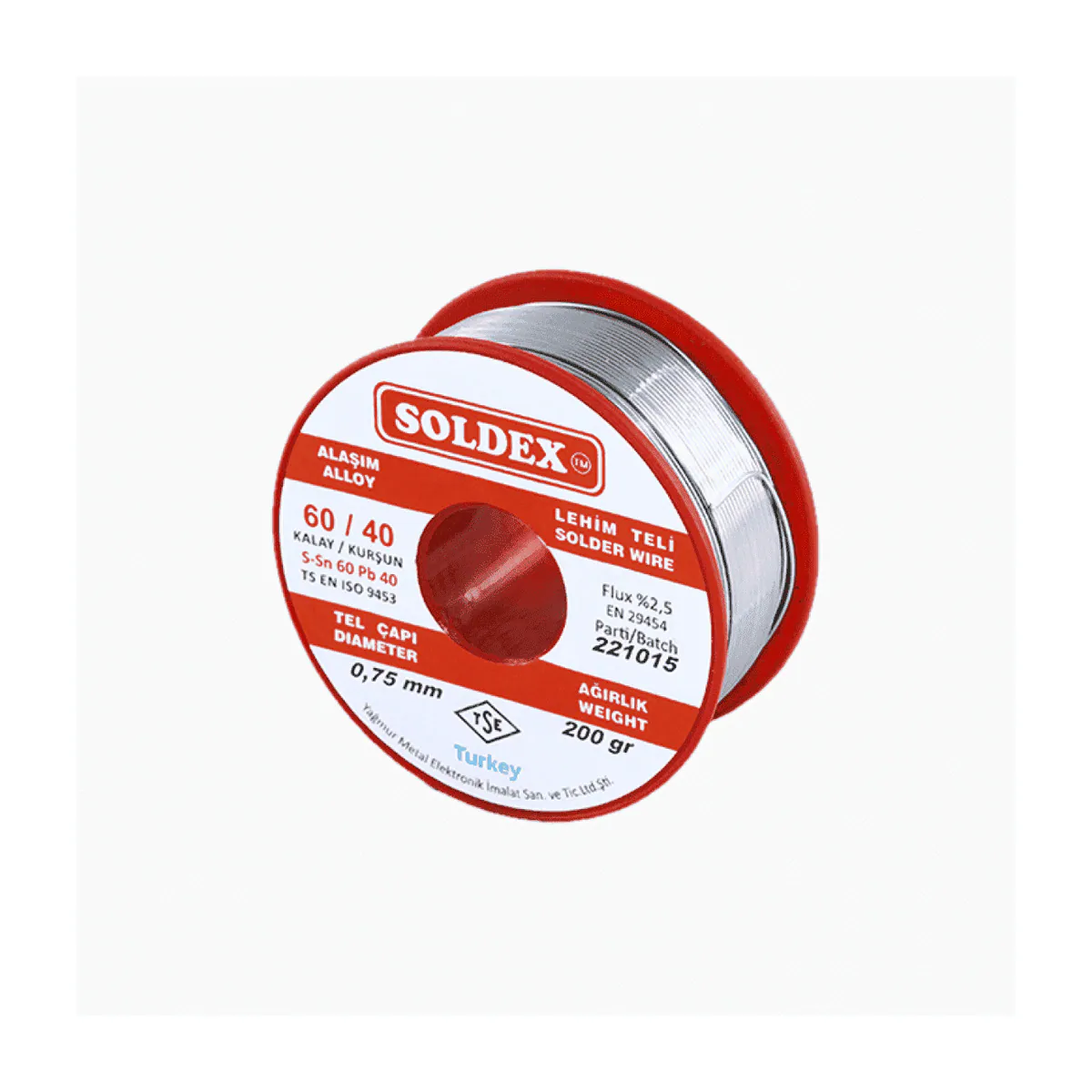 Soldex 60/40 0,75 mm lehim teli 100 gr makara — temsili aile görseli