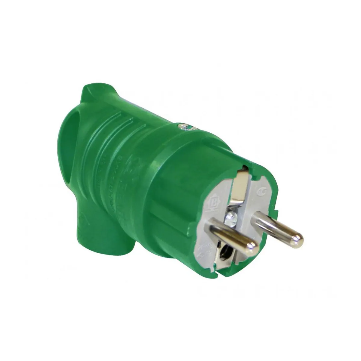 Bemis BV1-1402-2041 Rubber UPS Angled Plug with Handle (Green) 16 A 2P+E IP44