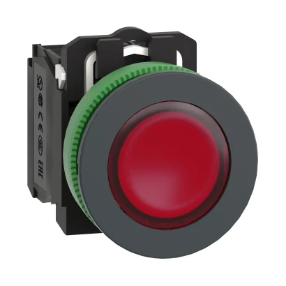 Schneider Electric XB5FW34M5 Işıklı, yaylı buton LED 230 VAC Sarı 1 NA+1 NK — temsili üretici aile görseli