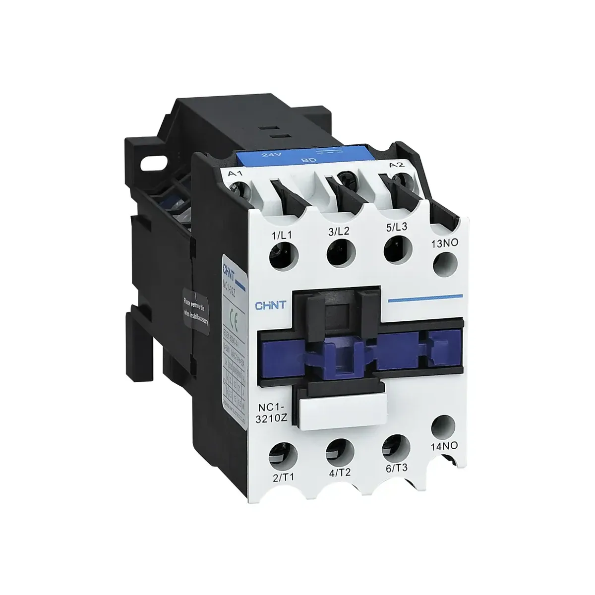 Chint NC1 Series 3-Pole 32A 24V DC Contactor with 1NO Auxiliary Contact NC1-3210Z