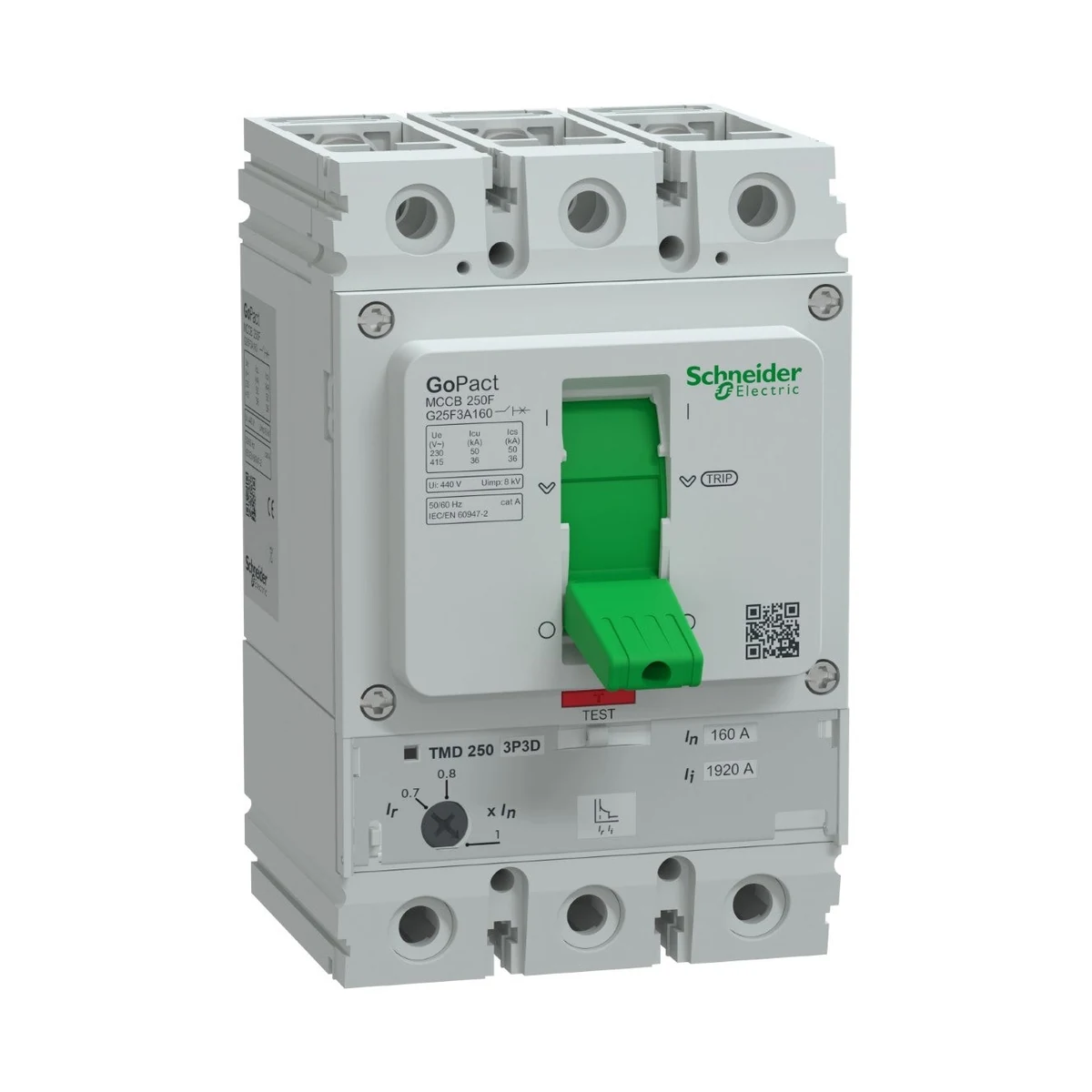 Schneider Electric G25F3A160 GOMCCB 250F 3P3D 160A Adjustable