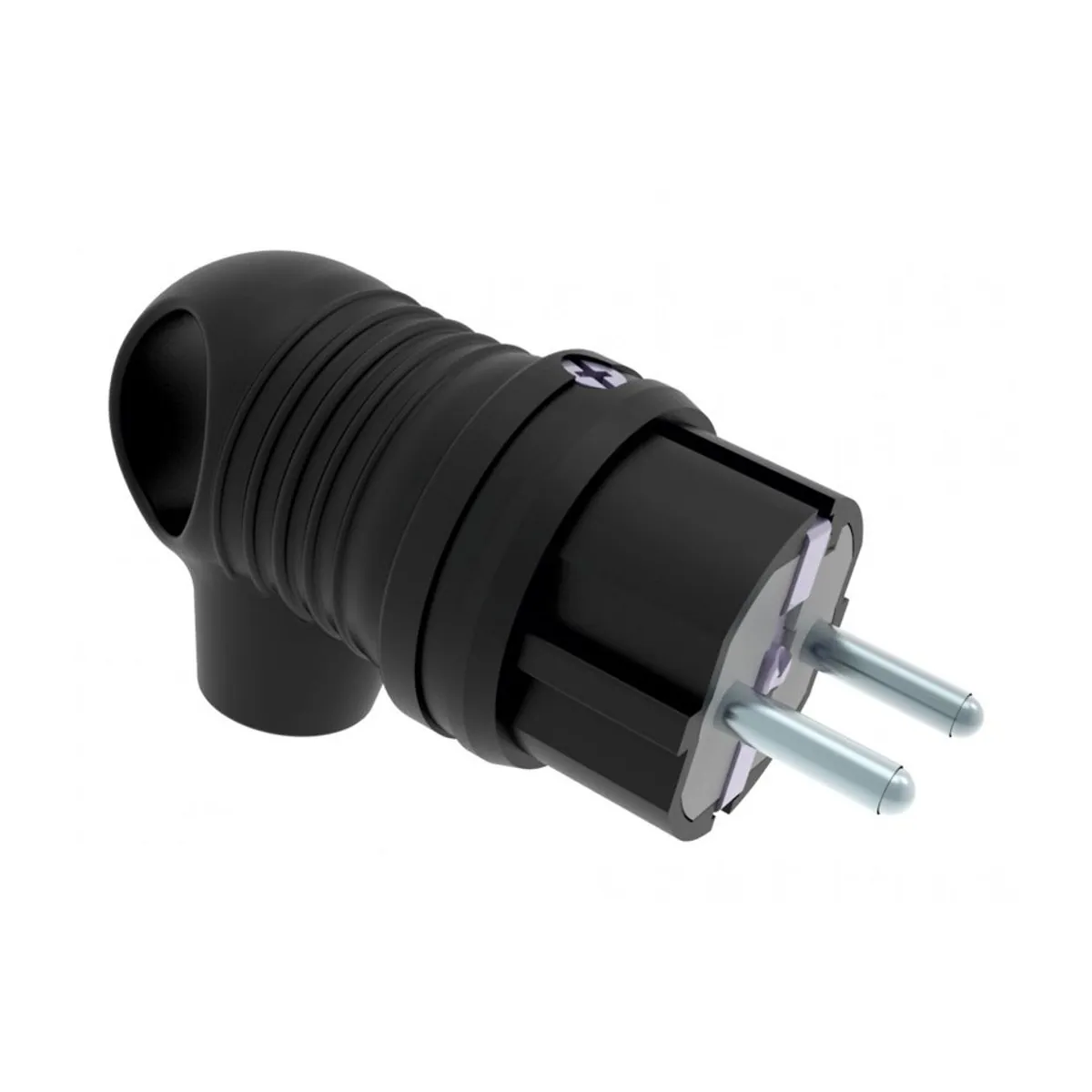 Bemis BK1-1402-2021 Kauçuk Kulplu Eğik Fiş 16 A 2P+E IP44 Siyah