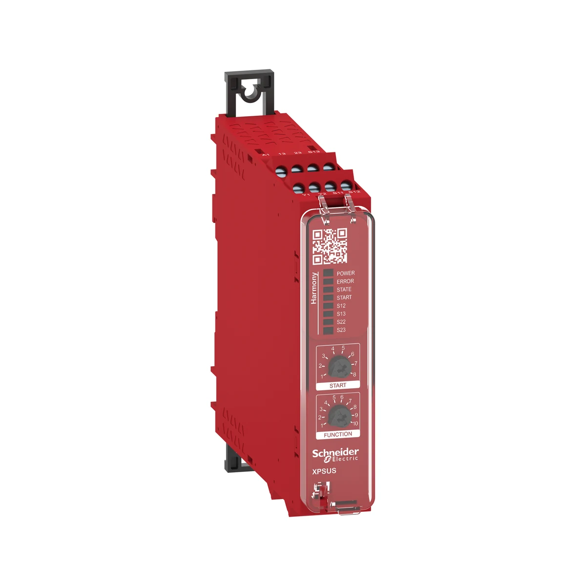 Schneider Electric XPSUS12AP E-stop, light barrier, two-hand control, edge detection, 2 safety inputs, 2NO, 24V AC/DC