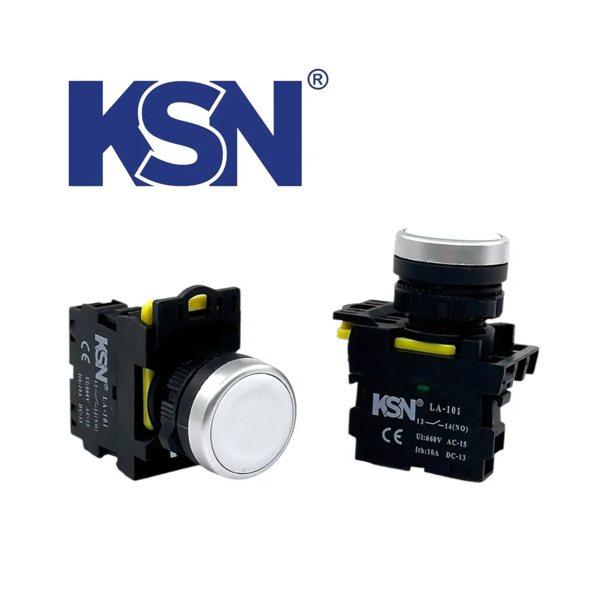 Non-Illuminated Spring-Return 1no White Start Push Button 22mm KN-55-31