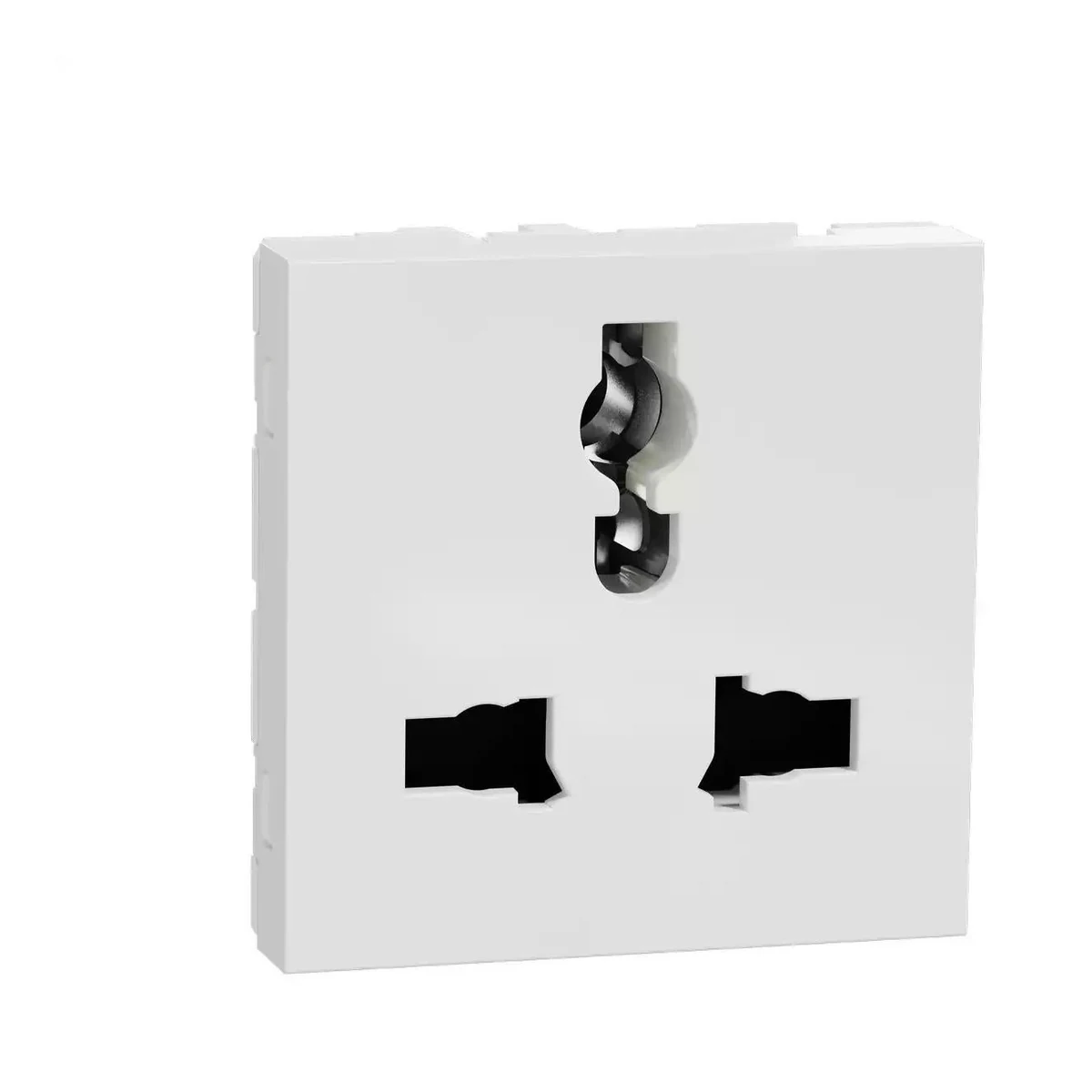 Schneider Electric NU308418 Yeni Unica, Universal Child-Protected Socket 2 module, White