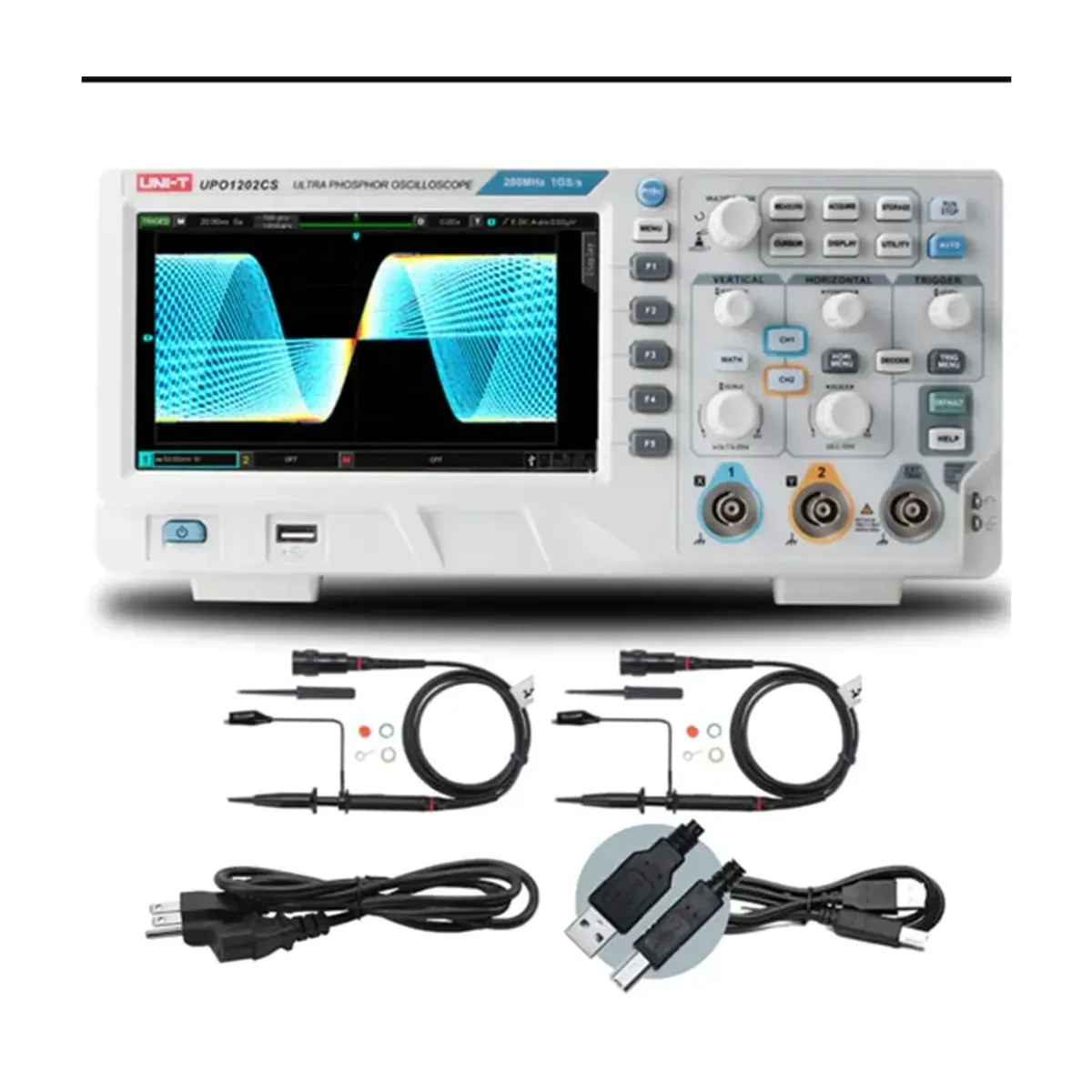 Unit UPO1202CS 200MHz Çift Kanal Fosfor Görüntülemeli Masa Tipi Osiloskop