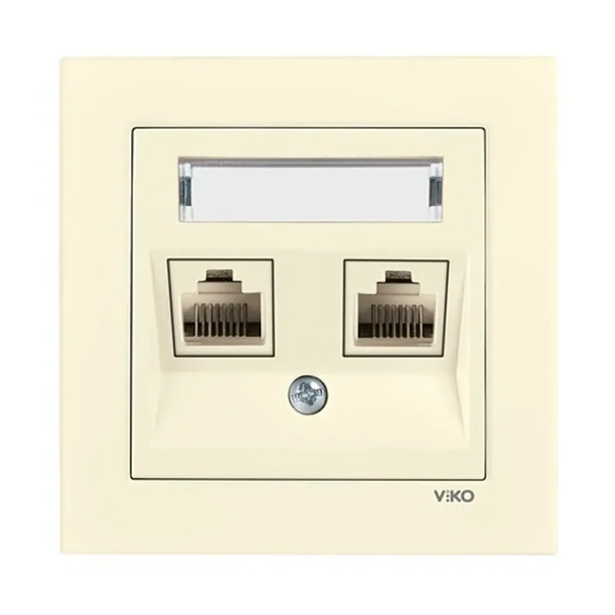 Viko Karre 55 Double Labeled Cream Data Socket (2 x RJ45 CAT5E)