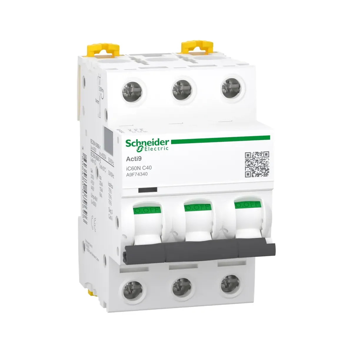 Schneider A9F74340 iC60N Minyatür Sigorta Devre Kesici 3 Kutup 40A C eğrisi