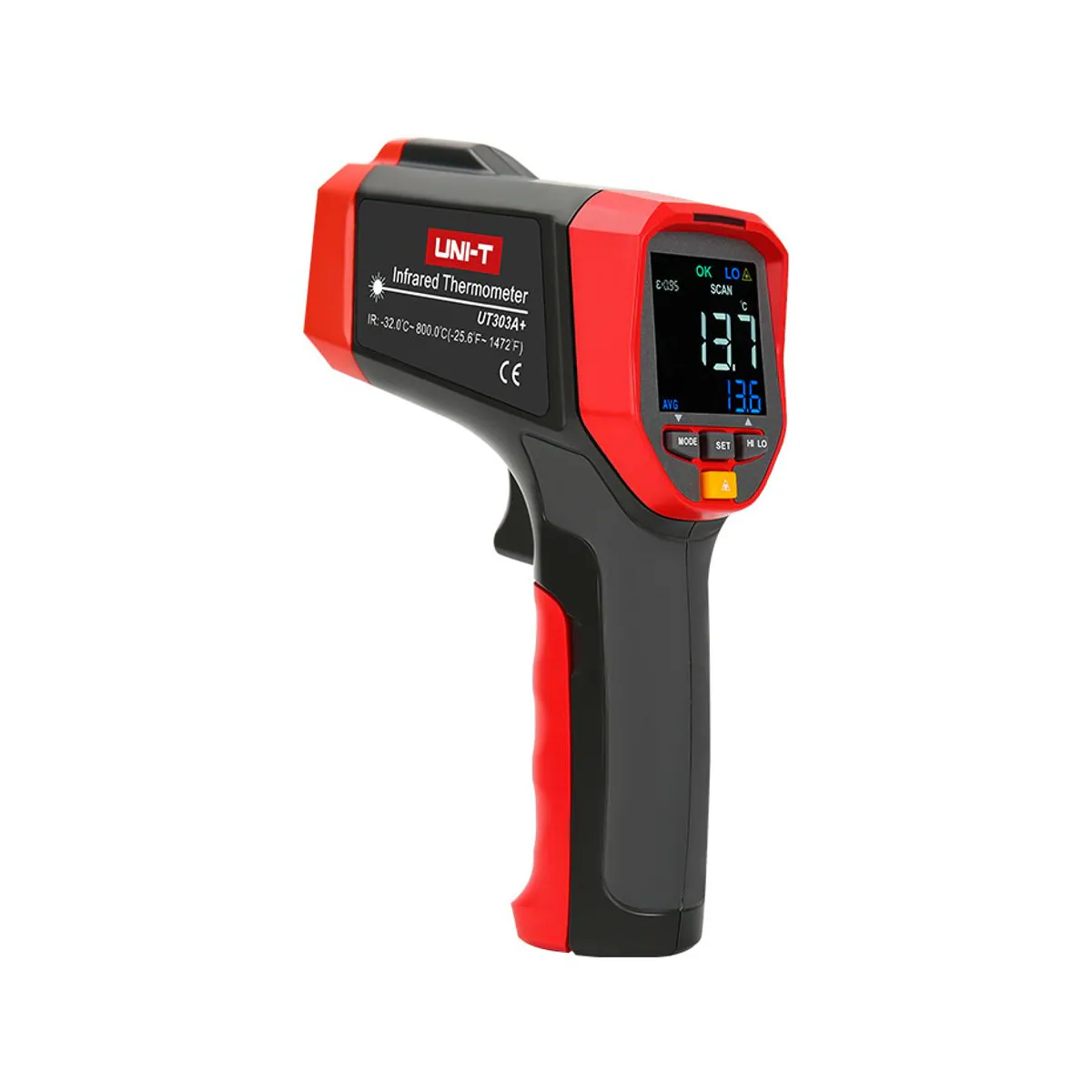 Unit UT303A+ kızılötesi termometre, yandan görünüm