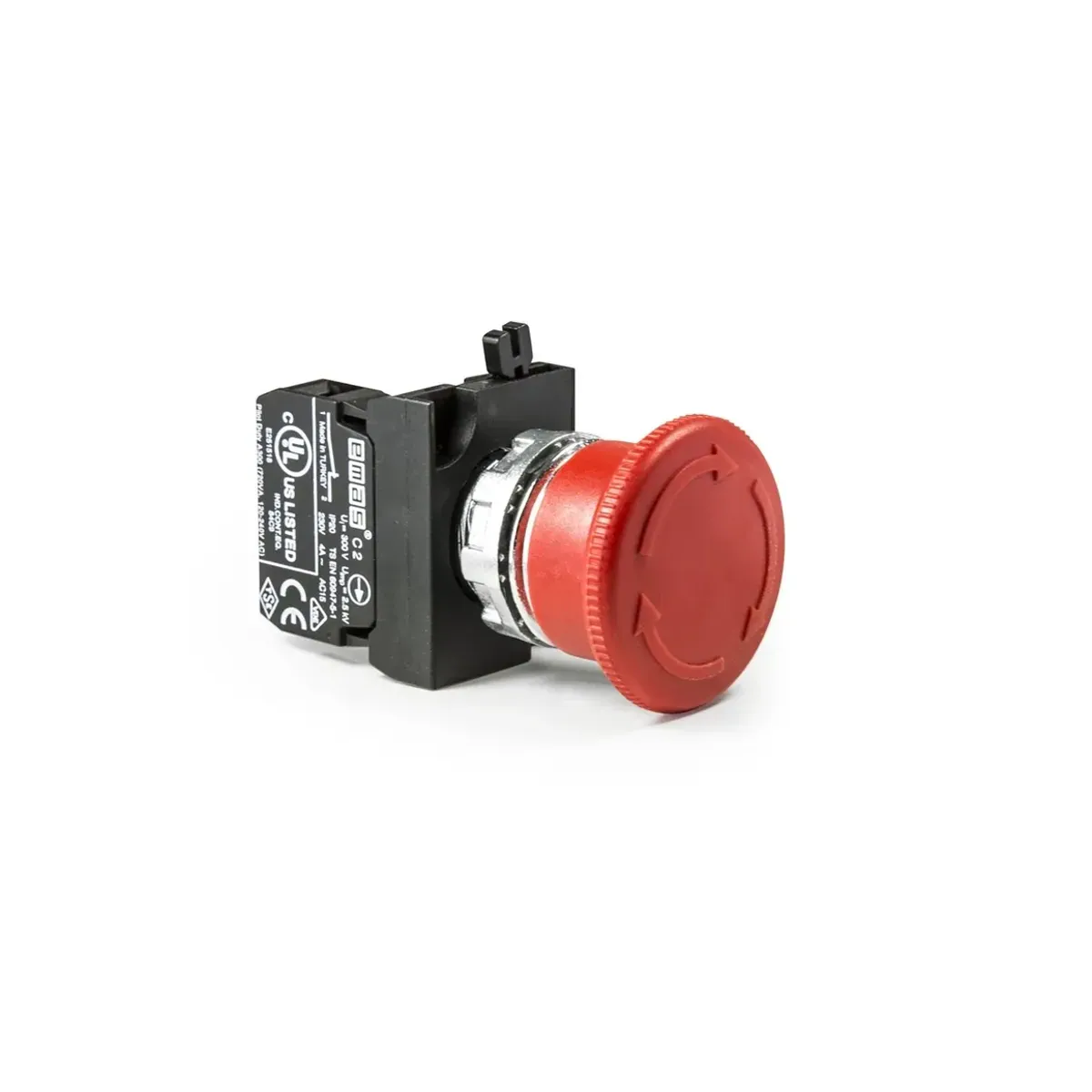 Emas CM Series Metal Emergency Stop Twist-Release Type Head 40mm Push Button 1NC Red 22mm IP65
