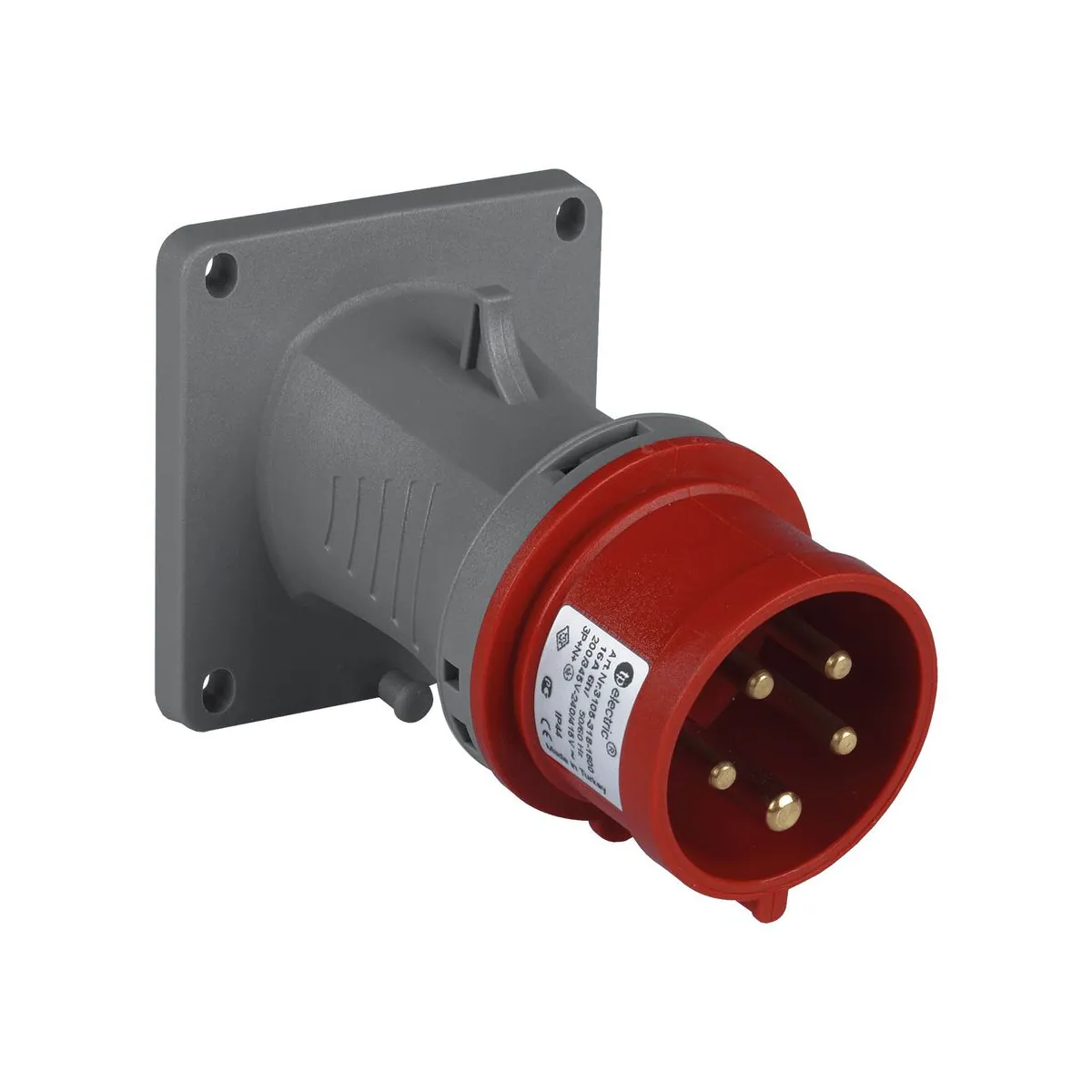 TP Elektrik 3005-318-1600 CEE 5x16A Makine Fişi (eğik) (85x85), IP 44, 6h