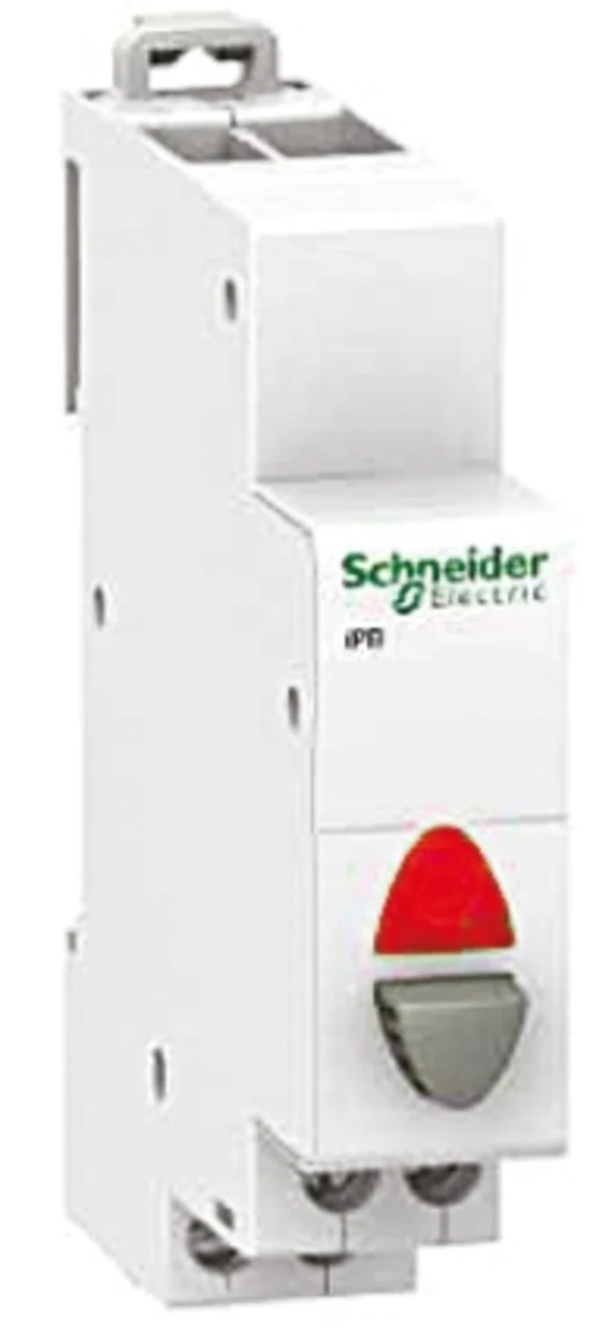 Schneider Electric A9E18037 iPB 1NK Kontaklı Tekli Işıklı Buton, Gri + Kırmızı Işık