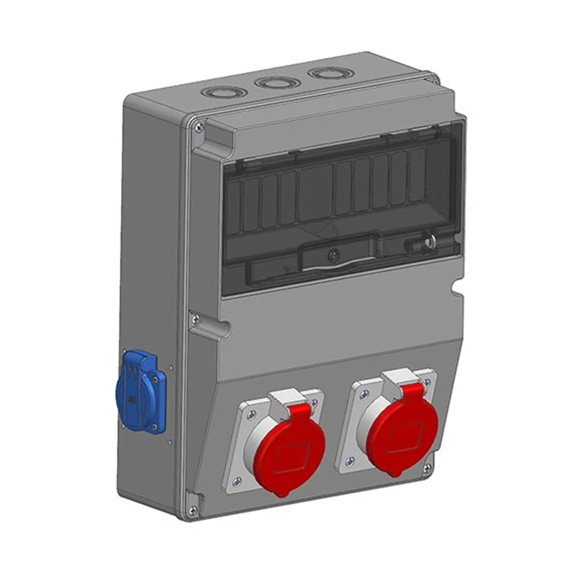 Mete Enerji 70065050B014 2 adet 3x32A IP44 Kauçuk Makine Prizi Önde + 2 adet 1x16A IP44 Pano Prizi Yanda