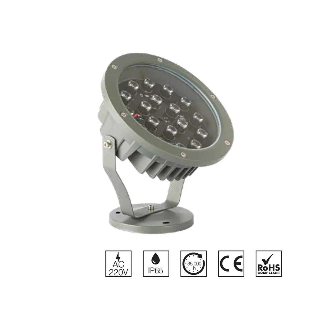 18W Sıva Üstü Kırmızı LED Bahçe Armatür