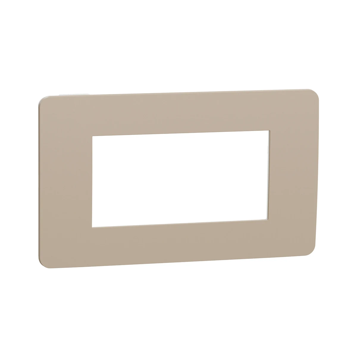 Schneider Electric NU270426 Yeni Unica, Studio Color Frame 4 module, Gray-Brown/White