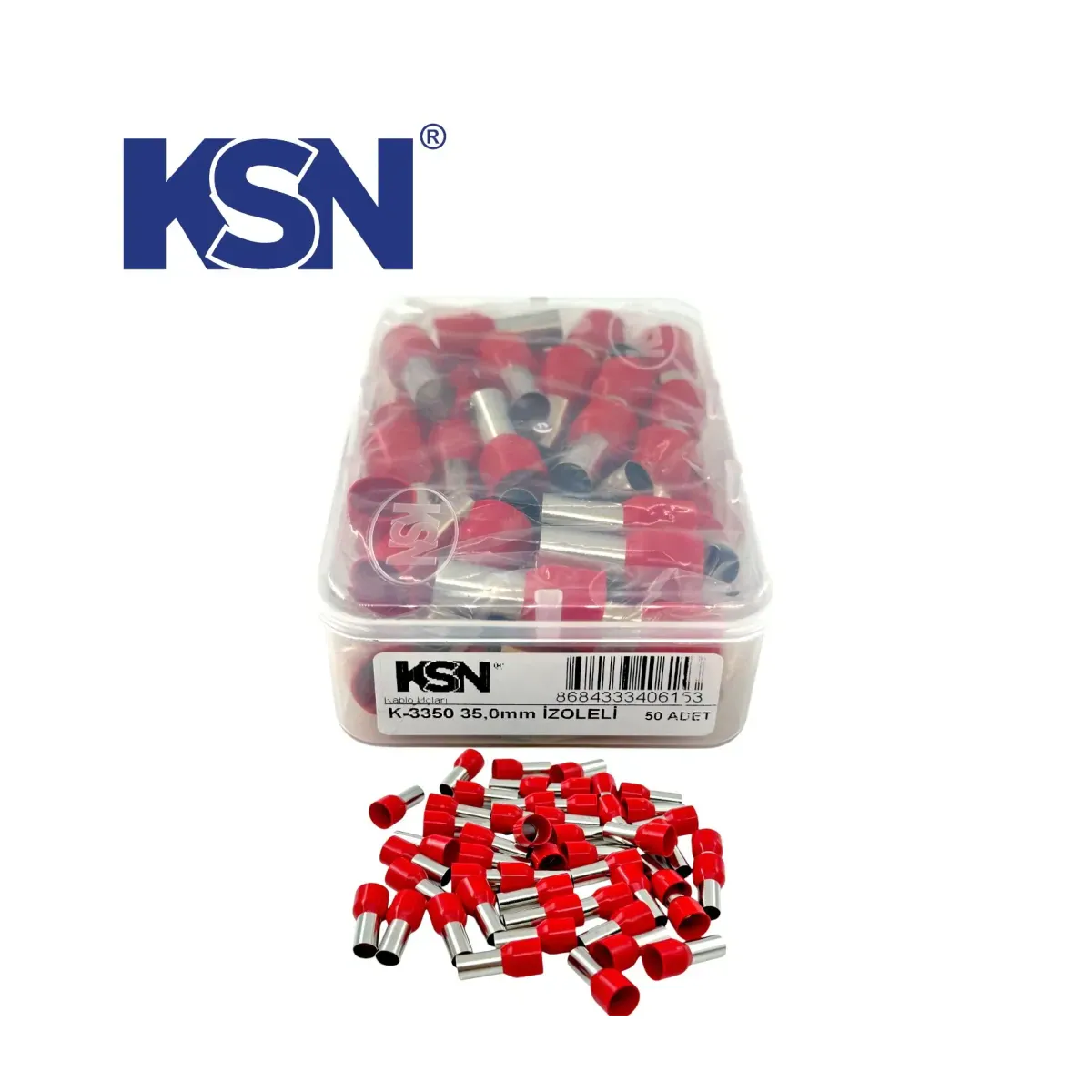 35.0 mm2 Insulated Red Ferrule French Standard KSN-İY-0013 (50 pcs/Box)
