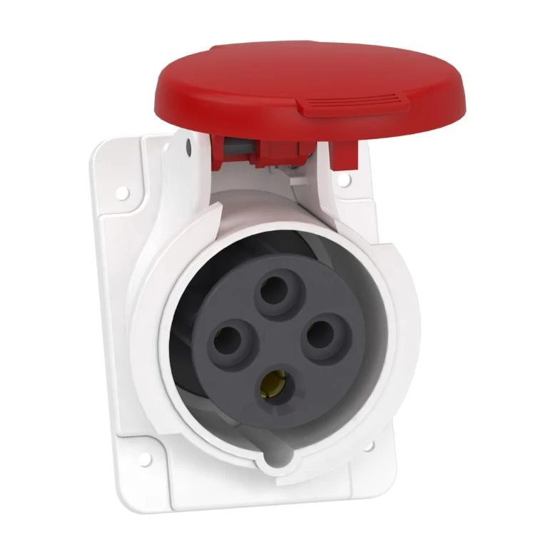 Schneider Electric PKY16F434 4x16A, Three-Phase, 3P+T, IP44, QUICK CONNECTION, Angled Machine Socket