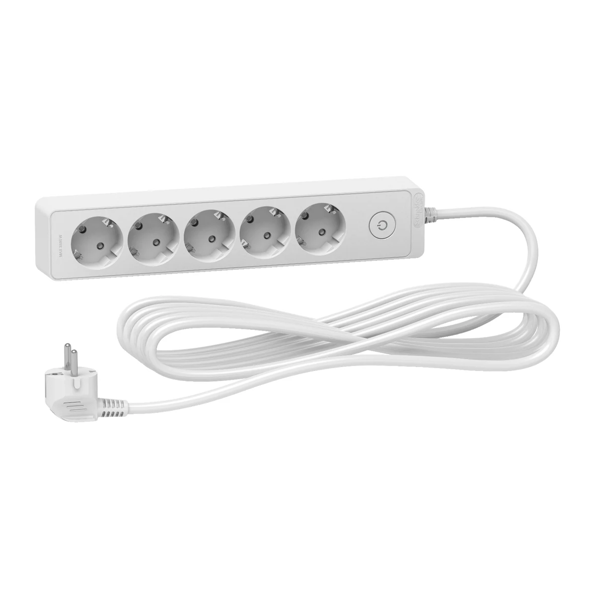 Schneider Electric ST9455W 5 Topraklı Prizli, 5mt, beyaz — üretici ürün görseli