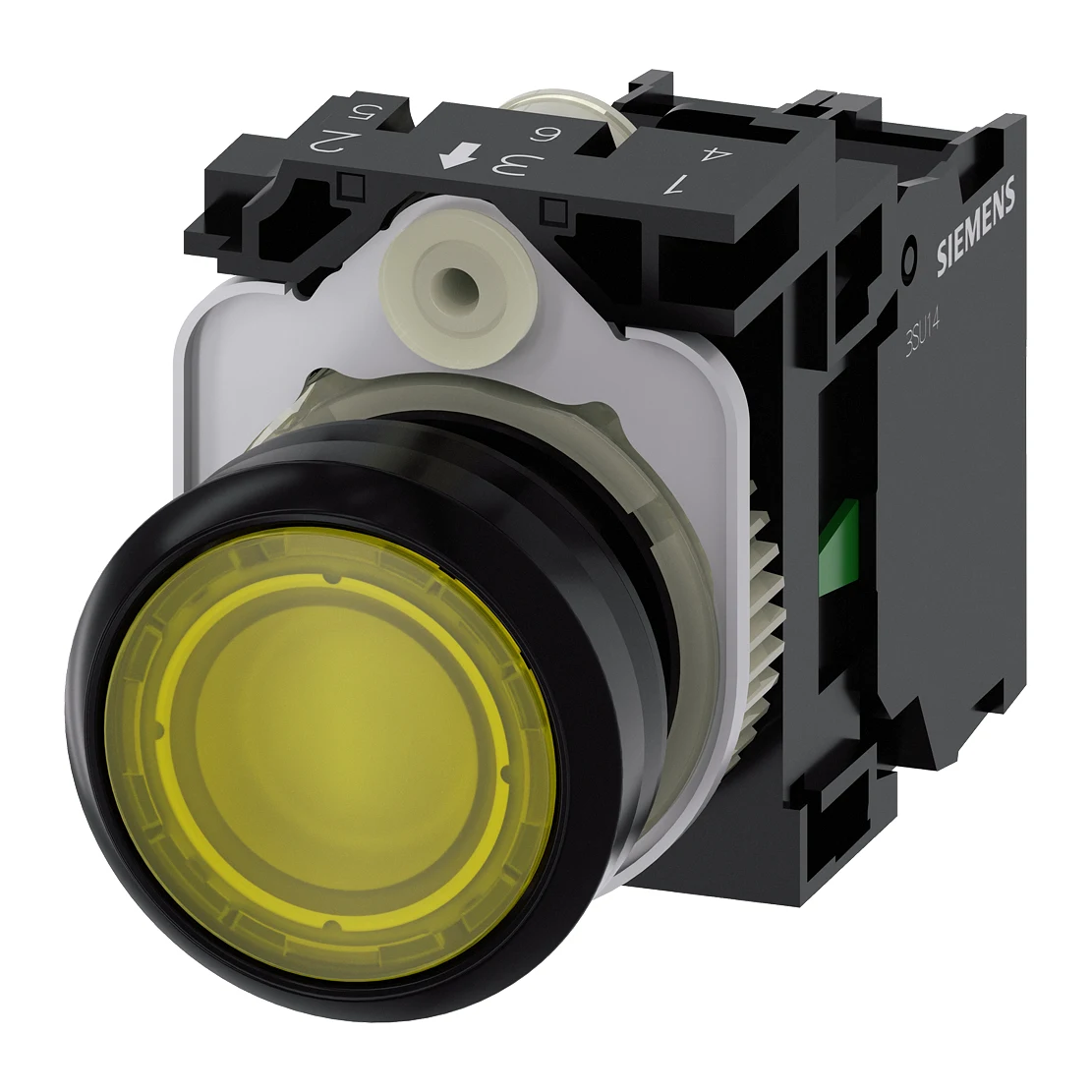 Siemens 3SU1106-0AB30-1BA0 Control Push Button Yellow 230 AC 1NO