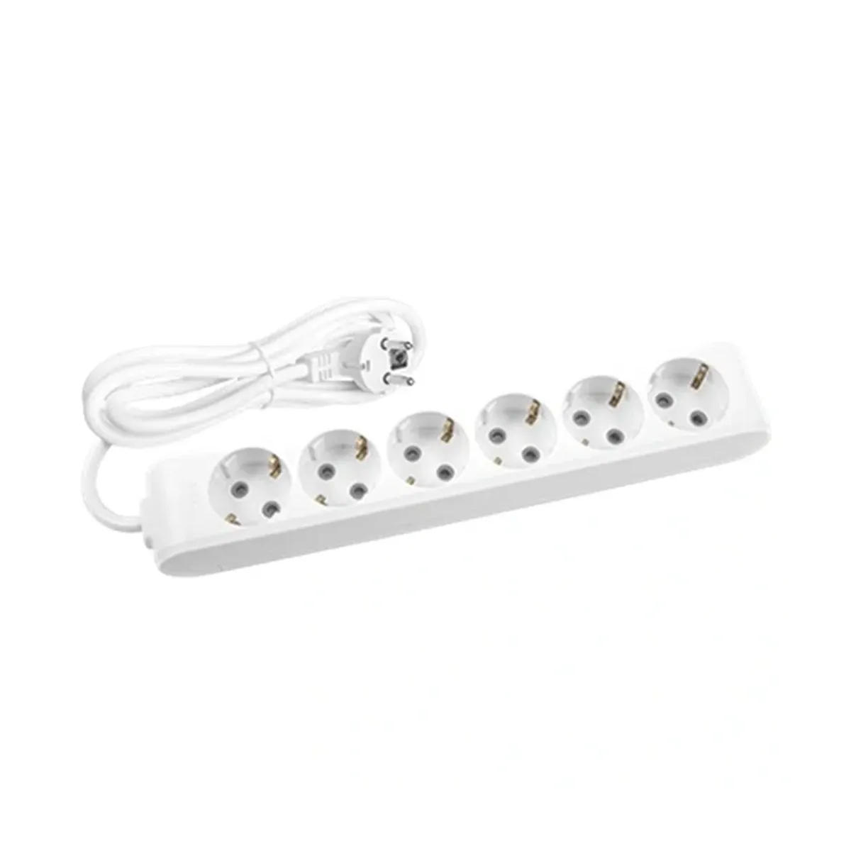 Viko White Six-Way Grounded Socket with Cable, Child-Protected - 2 Meters