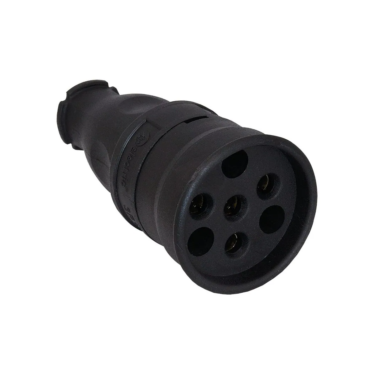 TP Elektrik 3104-304-0300 3x25A Rubber Extension Socket (Portable Socket), IP 44, Black
