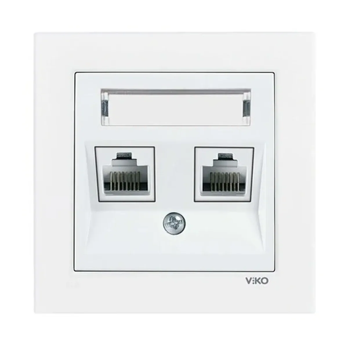 Viko Karre 55 Double Labeled White Data Socket (2 x RJ45 CAT6)