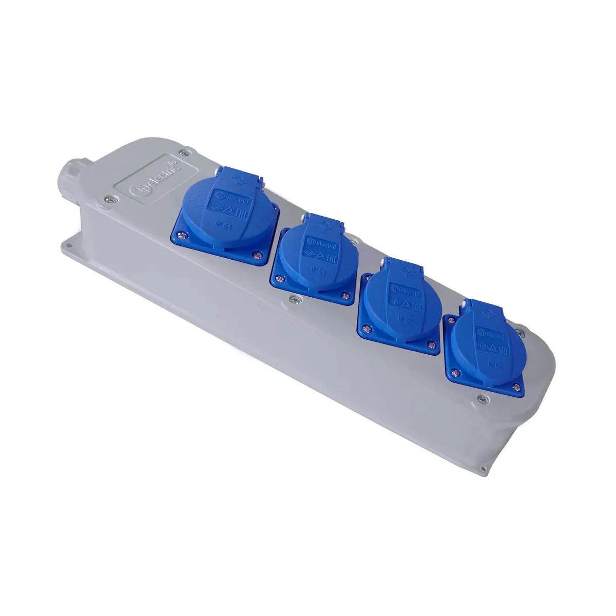 TP Elektrik 3101-640-0600 1x16A Polyamide - Four-Way Group Socket, IP 44, Blue