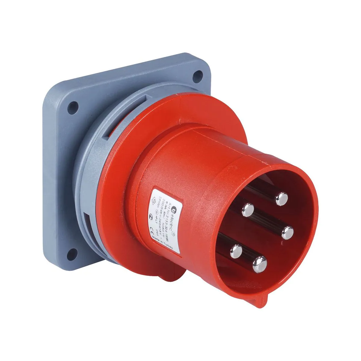 TP Elektrik 3133-324-1600 Uzun Gövdeli Makine Fişi, IP 44, 6h
