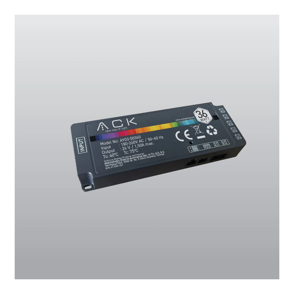 ACK AY03-00360 24V LED Bar Driver 36 W